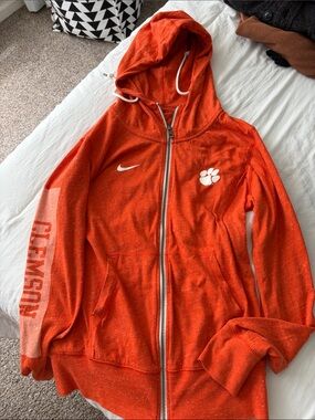 Nike Womens Orange Full-Zip Hoodie with Paw Logo